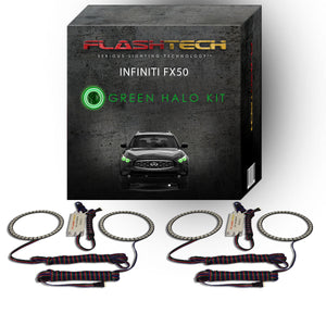Infiniti-FX50-2009, 2010, 2011, 2012-LED-Halo-Headlights-RGB-Bluetooth RF Remote-IN-FX500912-V3HBTRF