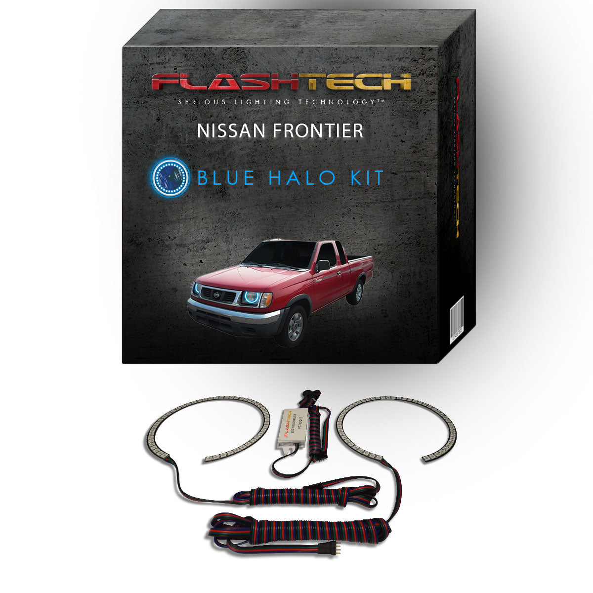 Nissan-Frontier-1998, 1999, 2000-LED-Halo-Headlights-RGB-No Remote-NI-FR9800-V3H