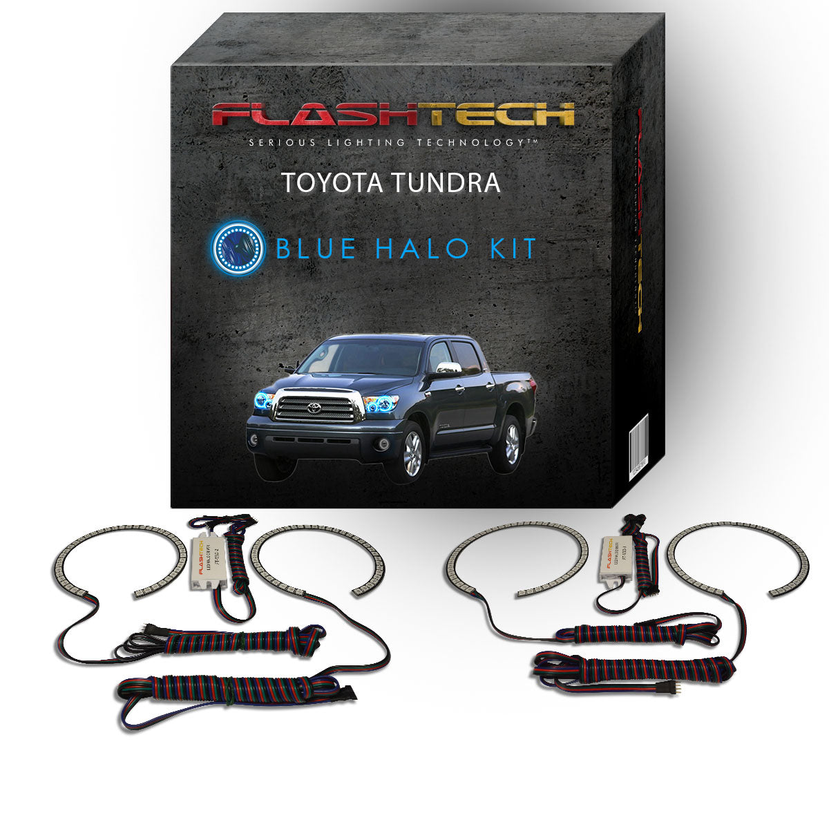 Toyota-Tundra-2007, 2008, 2009, 2010, 2011, 2012-LED-Halo-Headlights-RGB-No Remote-TO-TU0713-V3H
