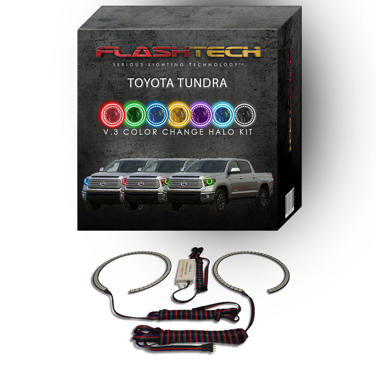 Toyota-Tundra-2014, 2015, 2016-LED-Halo-Headlights-RGB-No Remote-TO-TU1415-V3H