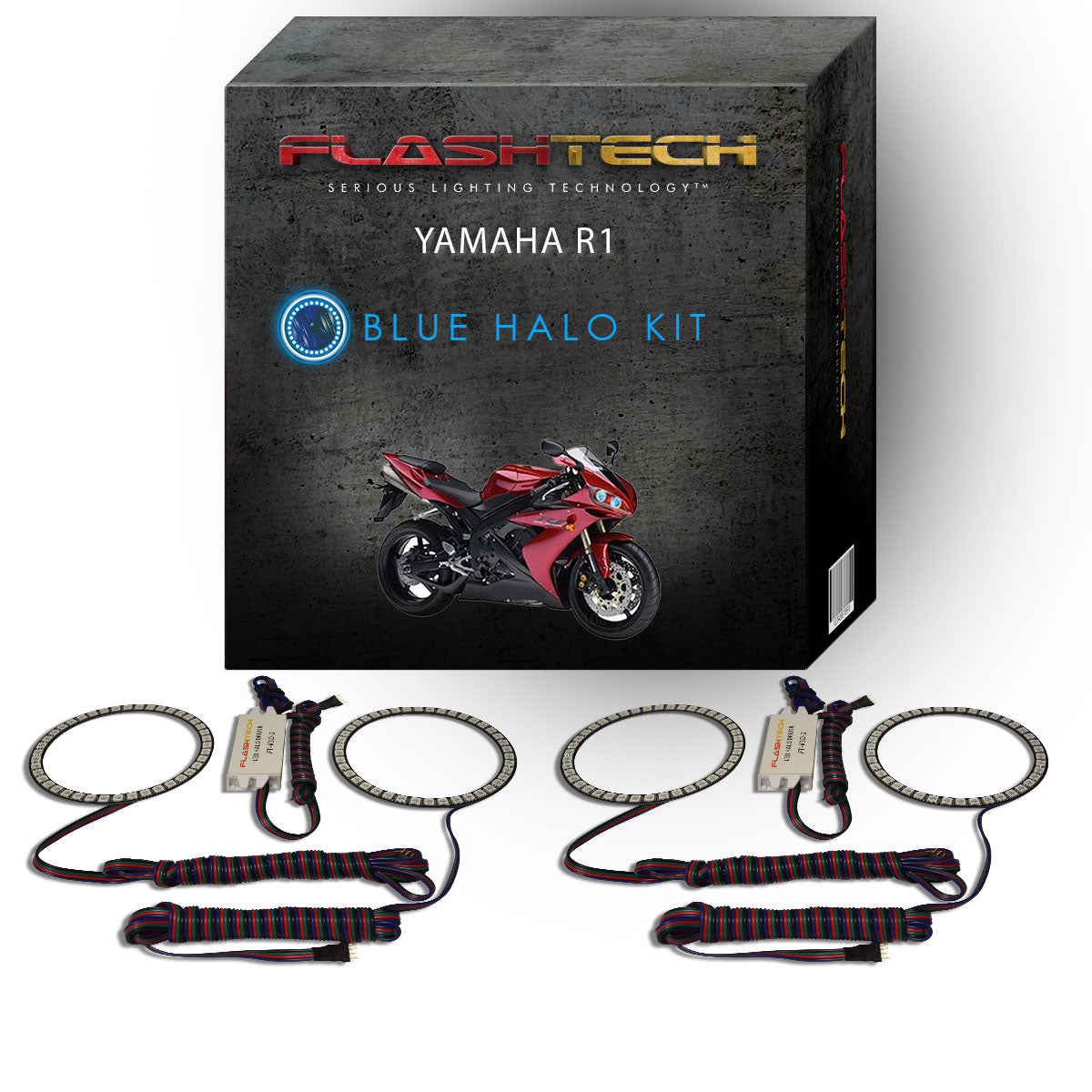 Yamaha-R1-2004, 2005, 2006-LED-Halo-Headlights-RGB-No Remote-YH-R10406-V3H