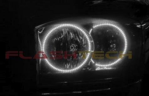 Dodge-Ram 1500-2006, 2007, 2008-LED-Halo-Headlights and Fog Lights-White-RF Remote White-DO-RM0608-WHFRF