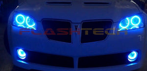Pontiac-G8-2008, 2009-LED-Halo-Headlights-RGB-Bluetooth RF Remote-PO-G80809-V3HBTRF