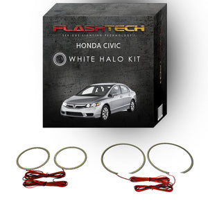 Honda Civic Sedan White LED Halo Headlight Kit 2009-2011