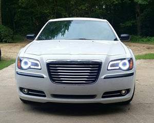 Chrysler-300-2011, 2012, 2013, 2014, 2015, 2016-LED-Halo-Headlights-White-RF Remote White-CH-301116-WHRF