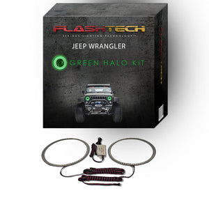 Jeep-Wrangler-2007-2008-2009-2010-2011-2012-2013-2014-2015-2016-2017-LED-Halo-Headlights-Green-No-Remote-7inch-LEDprojector-GH