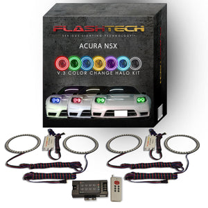 Acura-NSX-2002, 2003, 2004, 2005-LED-Halo-Headlights-RGB-Bluetooth RF Remote-AC-NSX0205-V3HBTRF