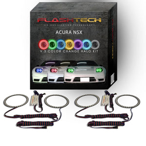 Acura-NSX-2002, 2003, 2004, 2005-LED-Halo-Headlights-RGB-No Remote-AC-NSX0205-V3H