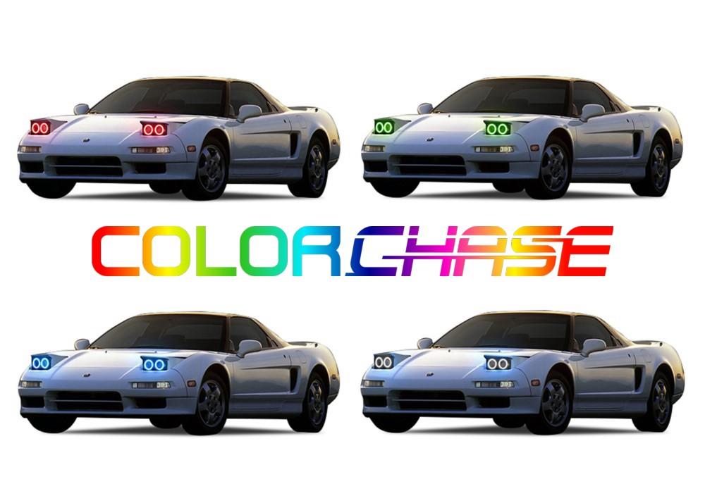 Acura-NSX-1991, 1992, 1993, 1994, 1995, 1996, 1997, 1998, 1999, 2000, 2001-LED-Halo-Headlights-ColorChase-No Remote-AC-NSX9101-CCH