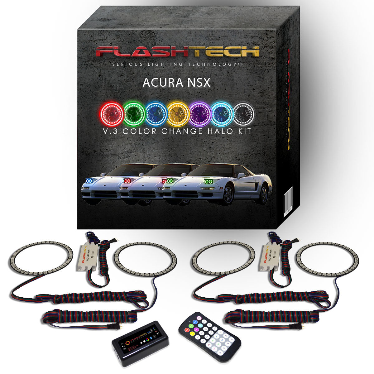Acura-NSX-1991-1992-1993-1994-1995-1996-1997-1998-1999-2000-2001-LED-Halo-Headlights-RGB-Bluetooth-RF-Remote-AC-NSX9101-V3HBTRF