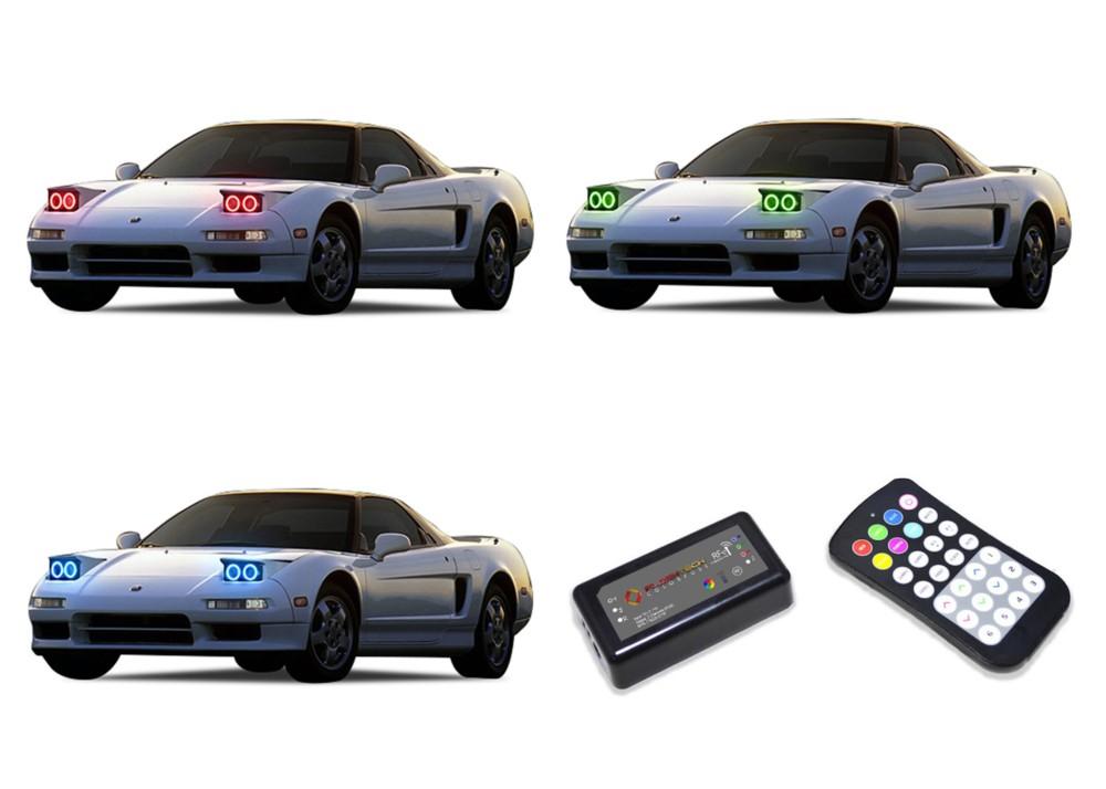 Acura-NSX-1991, 1992, 1993, 1994, 1995, 1996, 1997, 1998, 1999, 2000, 2001-LED-Halo-Headlights-RGB-Colorfuse RF Remote-AC-NSX9101-V3HCFRF