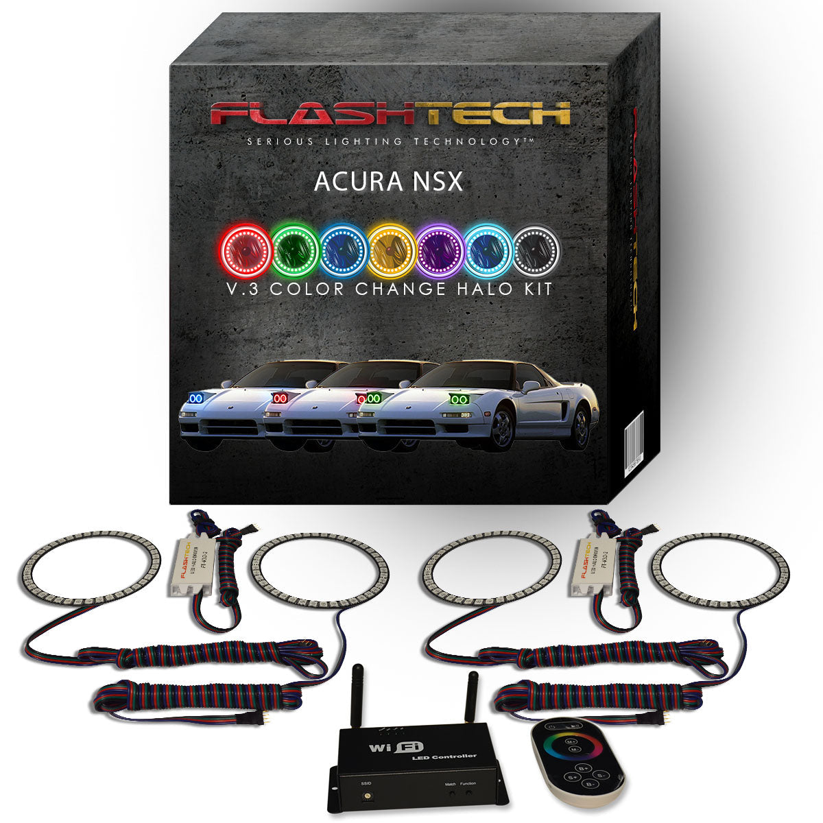Acura-NSX-1991-1992-1993-1994-1995-1996-1997-1998-1999-2000-2001-LED-Halo-Headlights-RGB-WiFi-Remote-AC-NSX9101-V3HWI