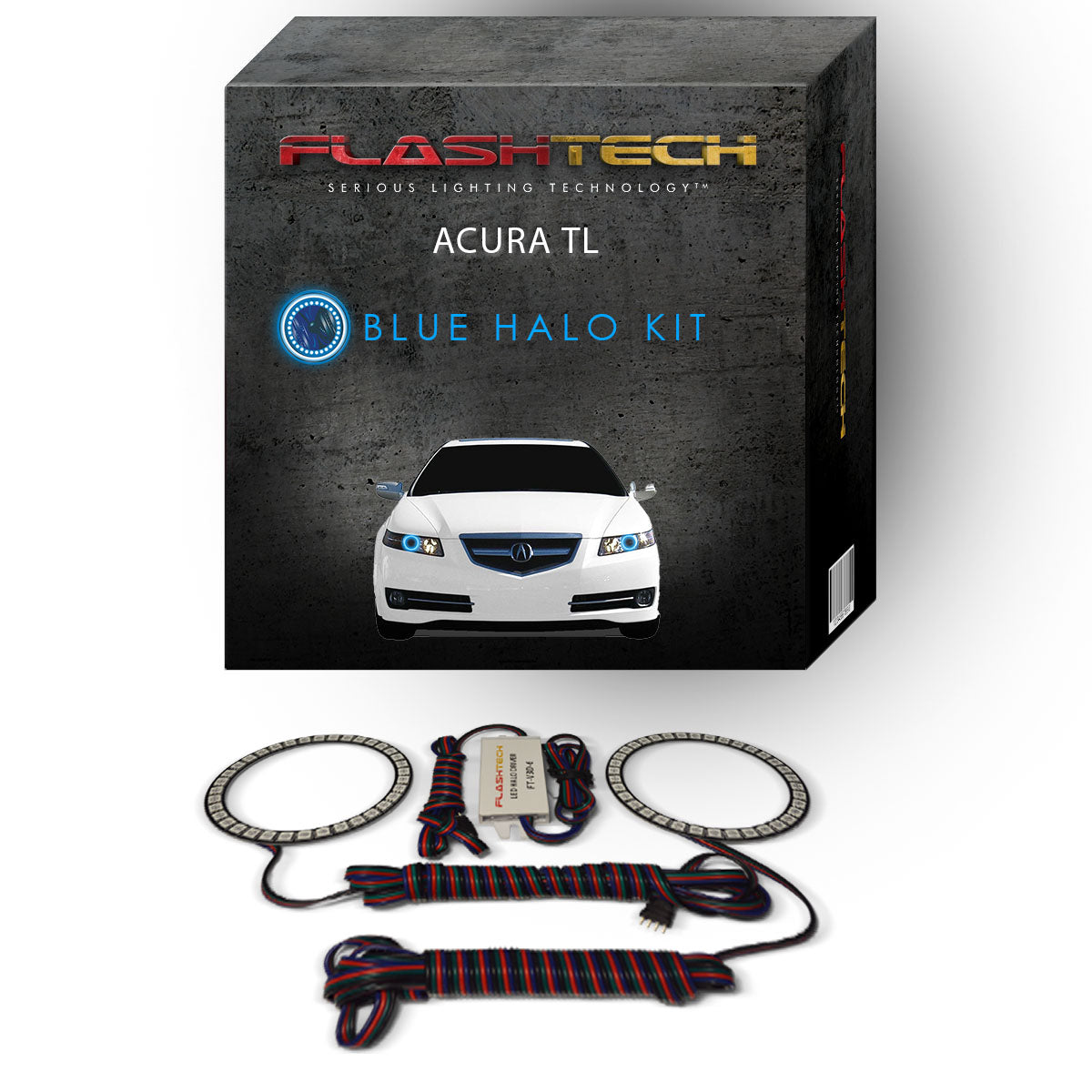 Acura-TL-2004, 2005, 2006, 2007, 2008-LED-Halo-Headlights-RGB-Bluetooth RF Remote-AC-TL0408-V3HBTRF