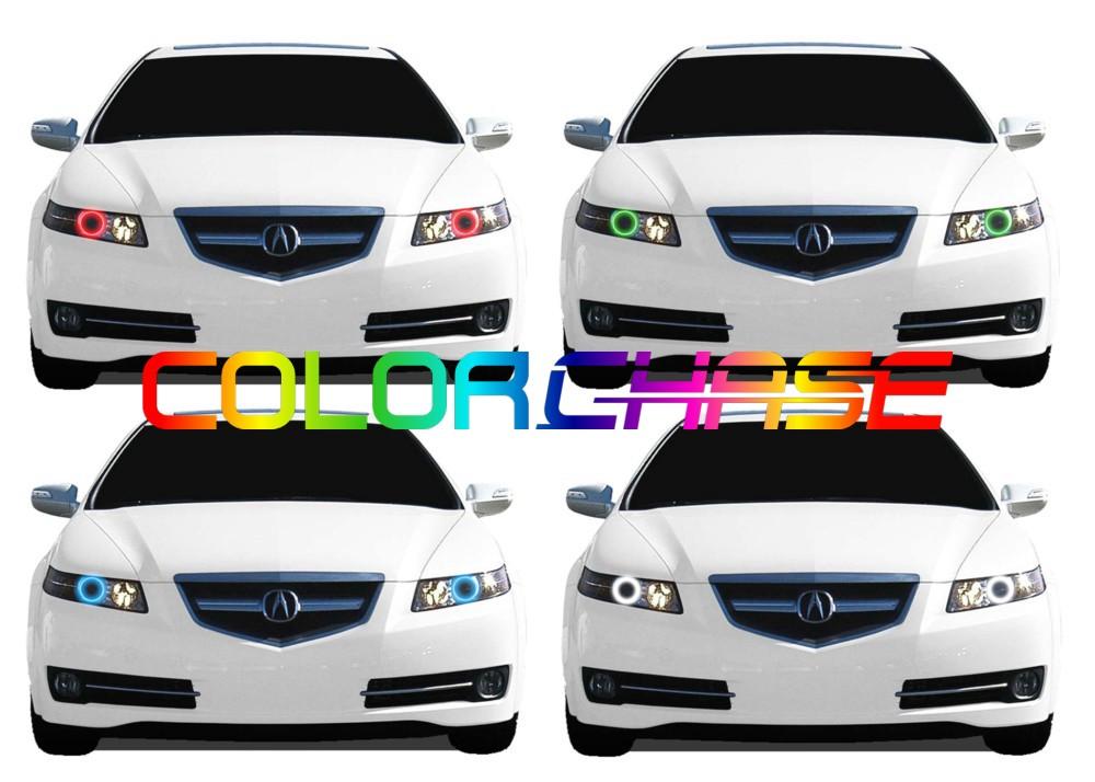 Pontiac-G8-2008, 2009-LED-Halo-Headlights and Fog Lights-ColorChase-No Remote-PO-G80809-CCHF