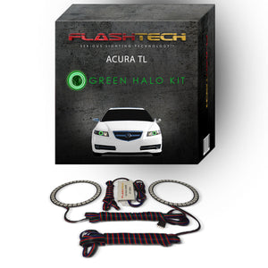 Acura-TL-2004-2005-2006-2007-2008-LED-Halo-Headlights-Green-No-Remote-AC-TL0408-GH