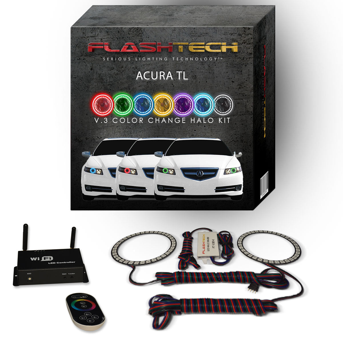 Acura-TL-2004-2005-2006-2007-2008-LED-Halo-Headlights-RGB-WiFi-Remote-AC-TL0408-V3HWI
