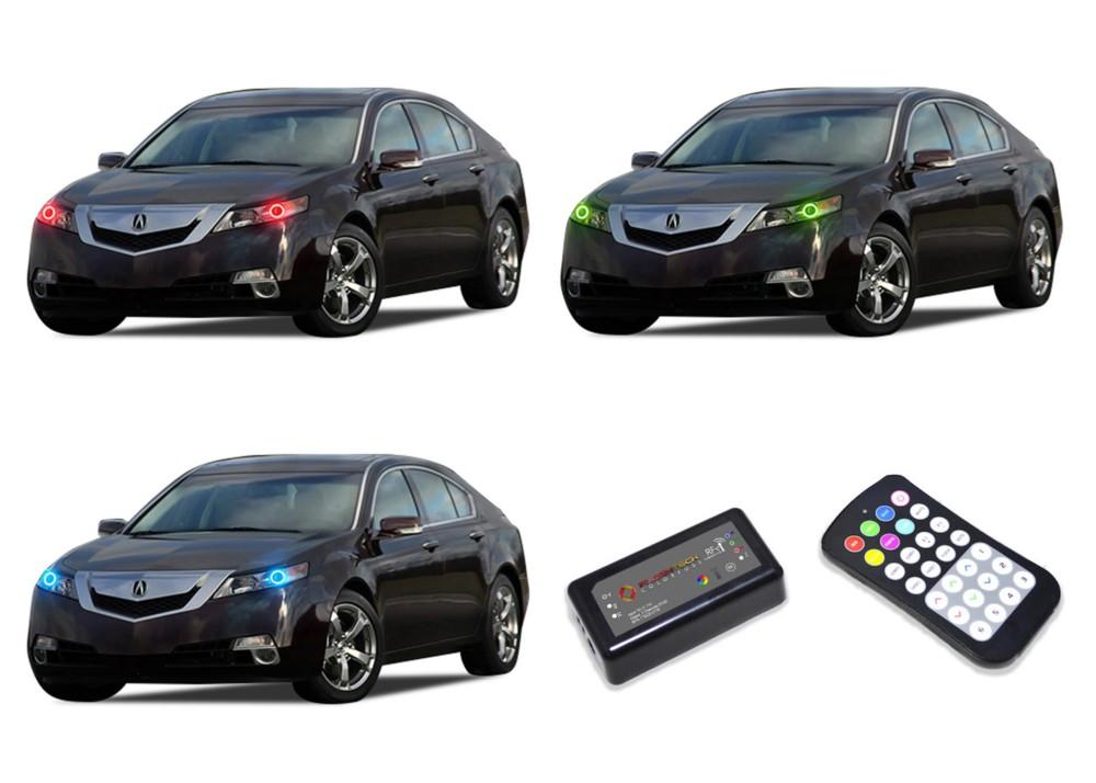 Acura-TL-2009, 2010, 2011, 2012, 2013, 2014-LED-Halo-Headlights-RGB-Colorfuse RF Remote-AC-TL0914-V3HCFRF