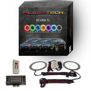 Acura-TL-2009, 2010, 2011, 2012, 2013, 2014-LED-Halo-Headlights-RGB-IR Remote-AC-TL0914-V3HIR