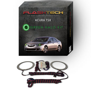 Acura-TSX-2009-2010-2011-2012-2013-2014-LED-Halo-Headlights-Green-No-Remote-AC-TSX0914-GH