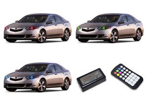 Acura-TSX-2009, 2010, 2011, 2012, 2013, 2014-LED-Halo-Headlights-RGB-Colorfuse RF Remote-AC-TSX0914-V3HCFRF