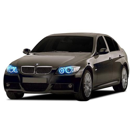 BMW-335i-2006, 2007, 2008-LED-Halo-Headlights-ColorChase-No Remote-BM-35I07-CCH