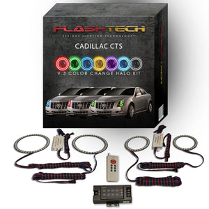 Cadillac-CTS-2008, 2009, 2010, 2011, 2012, 2013-LED-Halo-Headlights-RGB-Bluetooth RF Remote-CA-CTSHA0813-V3HBTRF