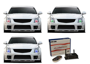 Cadillac-CTS-2008, 2009, 2010, 2011, 2012, 2013, 2014, 2015-LED-Halo-Headlights-RGB-WiFi Remote-CA-CTSV0813-V3HWI