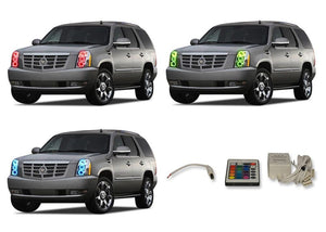 Cadillac-Escalade-2007, 2008, 2009, 2010, 2011, 2012, 2013, 2014-LED-Halo-Headlights-RGB-IR Remote-CA-ES0714-V3HIR