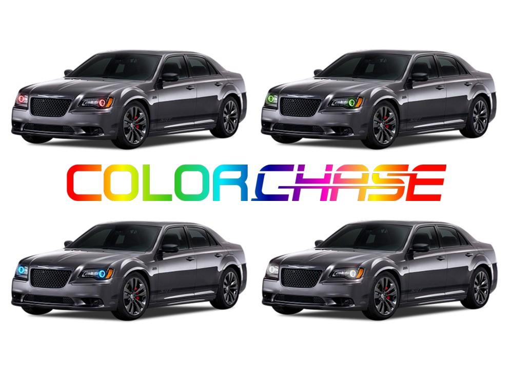 Chrysler-300-2011, 2012, 2013, 2014, 2015, 2016-LED-Halo-Headlights-ColorChase-No Remote-CH-301116-CCH