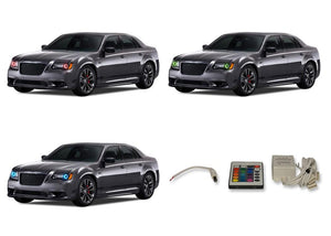 Chrysler-300-2011, 2012, 2013, 2014, 2015, 2016-LED-Halo-Headlights-RGB-IR Remote-CH-301116-V3HIR