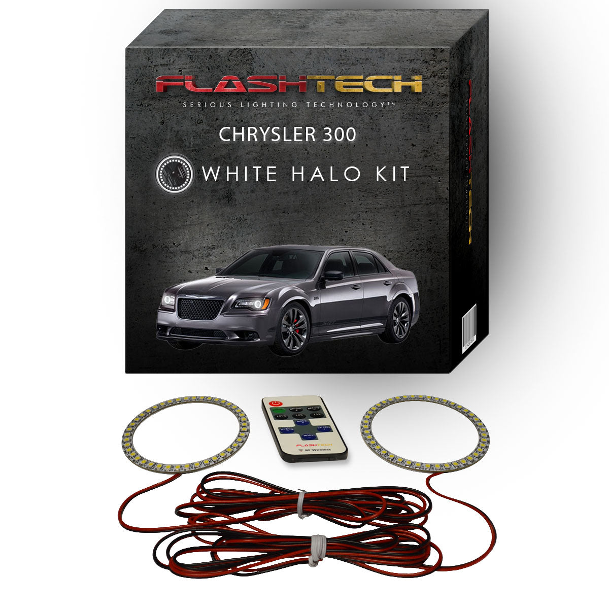 Chrysler-300-2011, 2012, 2013, 2014, 2015, 2016-LED-Halo-Headlights-White-RF Remote White-CH-301116-WHRF