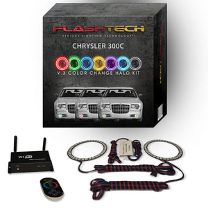 Chrysler-300-2005, 2006, 2007, 2008, 2009, 2010-LED-Halo-Fog Lights-RGB-Bluetooth RF Remote-CH-30C0510-V3FBTRF