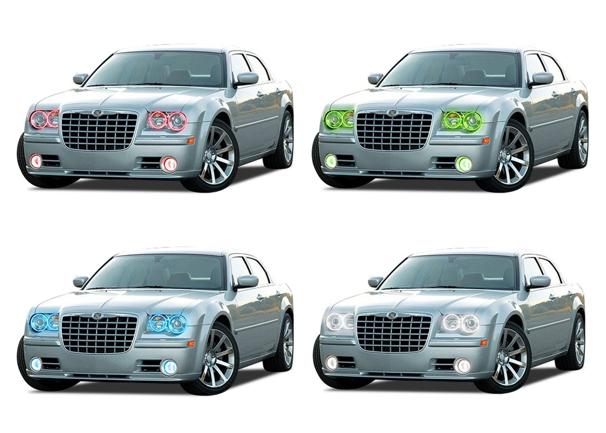 Chrysler-300-2005, 2006, 2007, 2008, 2009, 2010-LED-Halo-Headlights and Fog Lights-RGB-No Remote-CH-30C0510-V3HF