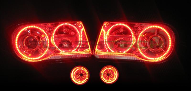 Chrysler-300-2005, 2006, 2007, 2008, 2009, 2010-LED-Halo-Headlights and Fog Lights-RGB-Bluetooth RF Remote-CH-30C0510-V3HFBTRF