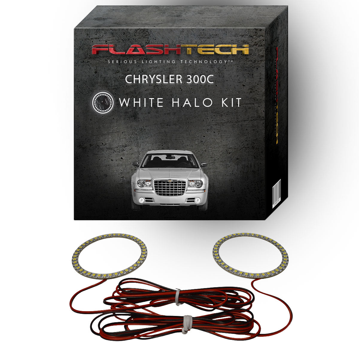 Chrysler-300-2005, 2006, 2007, 2008, 2009, 2010-LED-Halo-Fog Lights-White-RF Remote White-CH-30C0510-WFRF
