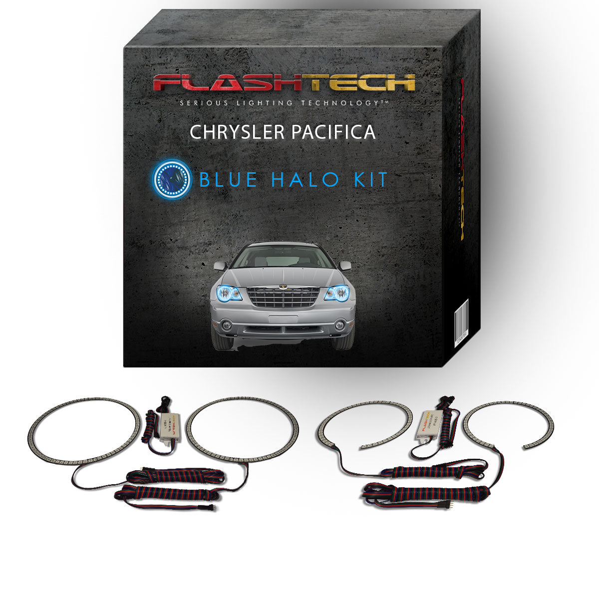 Chrysler-Pacifica-2006, 2007, 2008, 2009-LED-Halo-Headlights-RGB-No Remote-CH-PF0609-V3H