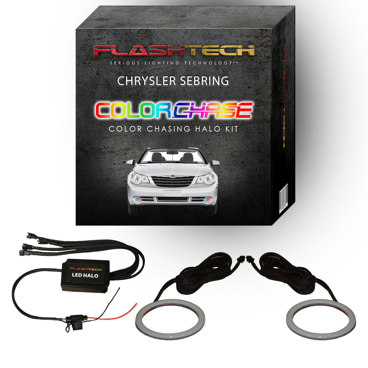 Chrysler Sebring ColorChase LED Halo Fog Light Kit 2008-2010