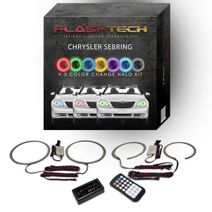 Chrysler-Sebring-2008, 2009, 2010-LED-Halo-Headlights-RGB-RF Remote-CH-SB0810-V3HRF