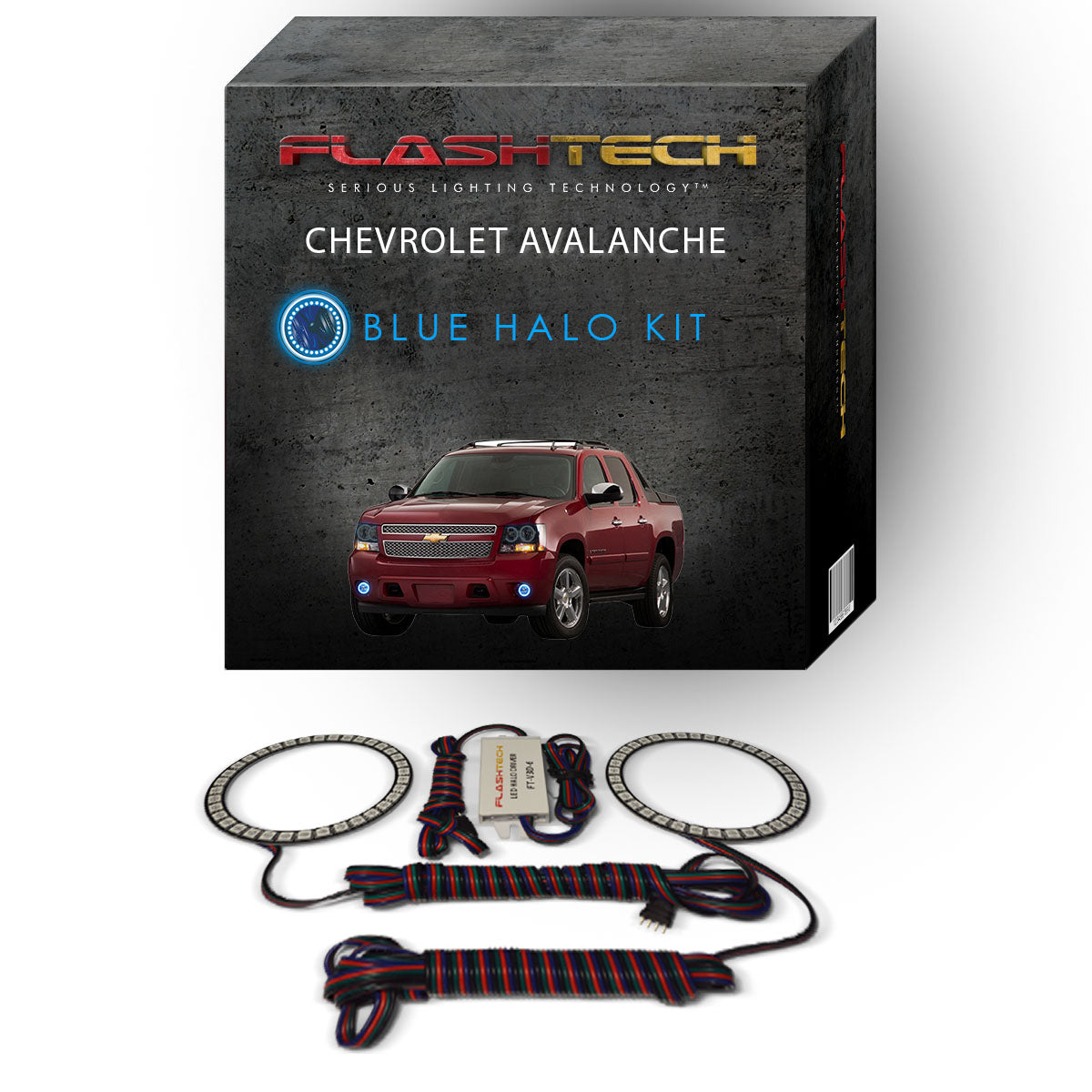 Chevrolet-Avalanche-2007, 2008, 2009, 2010, 2011, 2012, 2013-LED-Halo-Fog Lights-RGB-No Remote-CY-AV0713-V3F