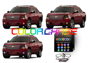 Chevrolet-Avalanche-2007, 2008, 2009, 2010, 2011, 2012, 2013-LED-Halo-Fog Lights-ColorChase-No Remote-CY-AV0713-CCF