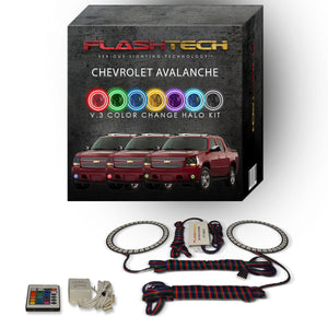 Chevrolet-Avalanche-2007, 2008, 2009, 2010, 2011, 2012, 2013-LED-Halo-Fog Lights-RGB-Bluetooth RF Remote-CY-AV0713-V3FBTRF