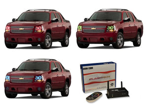 Chevrolet-Avalanche-2007, 2008, 2009, 2010, 2011, 2012, 2013-LED-Halo-Headlights-RGB-WiFi Remote-CY-AV0713-V3HWI
