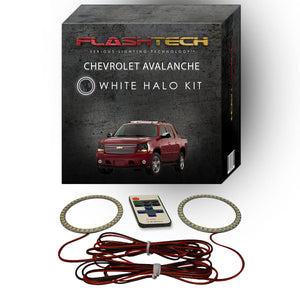 Chevrolet-Avalanche-2007, 2008, 2009, 2010, 2011, 2012, 2013-LED-Halo-Fog Lights-White-RF Remote White-CY-AV0713-WFRF