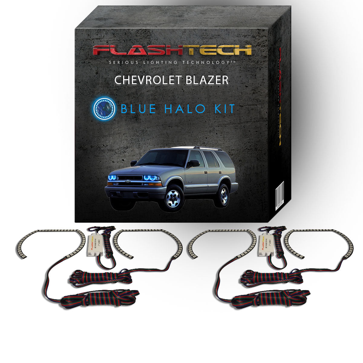 Chevrolet-Blazer-1998, 1999, 2000, 2001, 2002, 2003, 2004-LED-Halo-Headlights-RGB-Bluetooth RF Remote-CY-BL9804-V3HBTRF