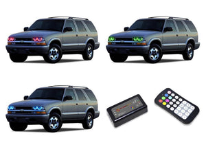 Chevrolet-Blazer-1998, 1999, 2000, 2001, 2002, 2003, 2004-LED-Halo-Headlights-RGB-Colorfuse RF Remote-CY-BL9804-V3HCFRF