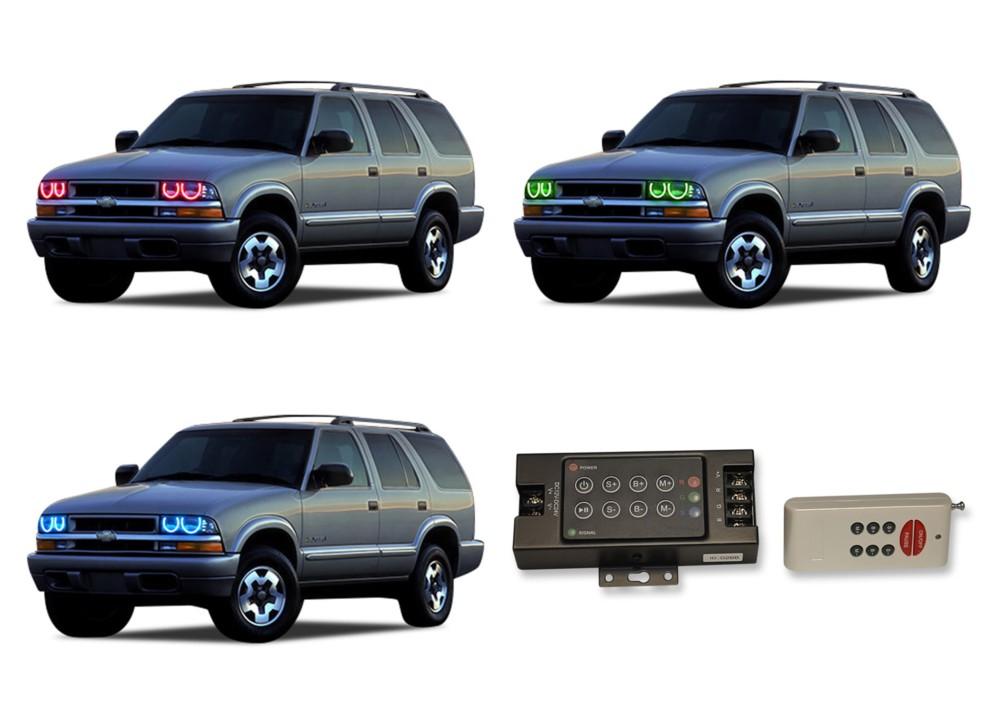 Chevrolet-Blazer-1998, 1999, 2000, 2001, 2002, 2003, 2004-LED-Halo-Headlights-RGB-RF Remote-CY-BL9804-V3HRF