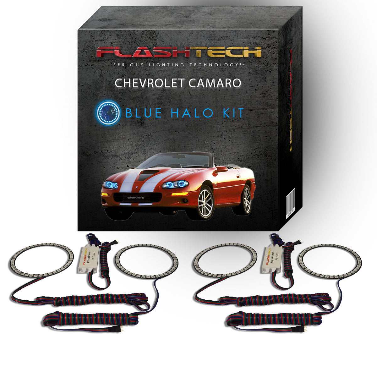 Chevrolet-Camaro-1998, 1999, 2000, 2001, 2002-LED-Halo-Headlights-RGB-Bluetooth RF Remote-CY-CA9802-V3HBTRF