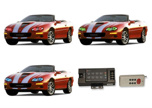 Chevrolet-Camaro-1998, 1999, 2000, 2001, 2002-LED-Halo-Headlights-RGB-RF Remote-CY-CA9802-V3HRF