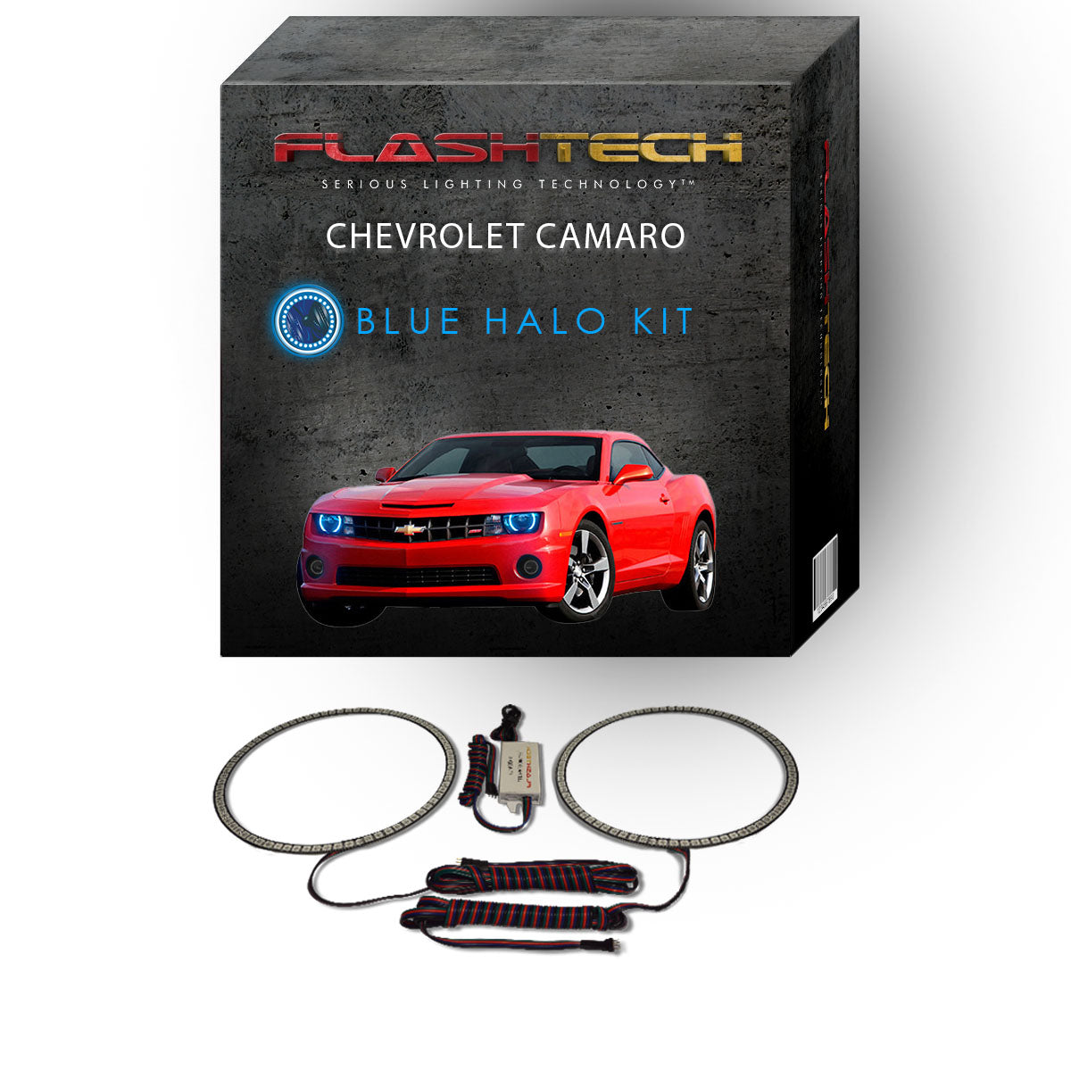Chevrolet-Camaro-2010, 2011, 2012, 2013-LED-Halo-Headlights-RGB-No Remote-CY-CANR1013-V3H