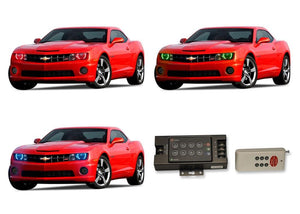 Chevrolet-Camaro-2010, 2011, 2012, 2013-LED-Halo-Headlights-RGB-RF Remote-CY-CANR1013-V3HRF